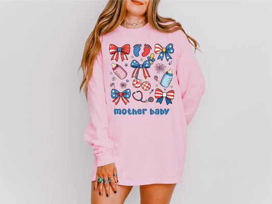 'Patriotic Mother Baby' Long Sleeve Tee