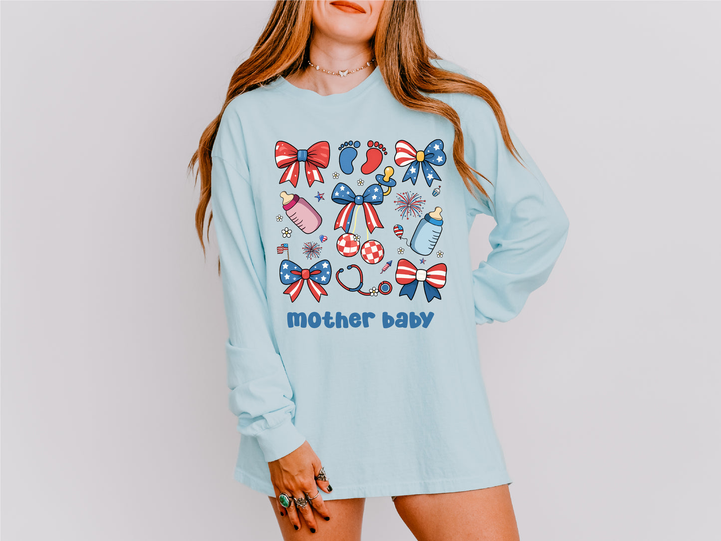 'Patriotic Mother Baby' Long Sleeve Tee